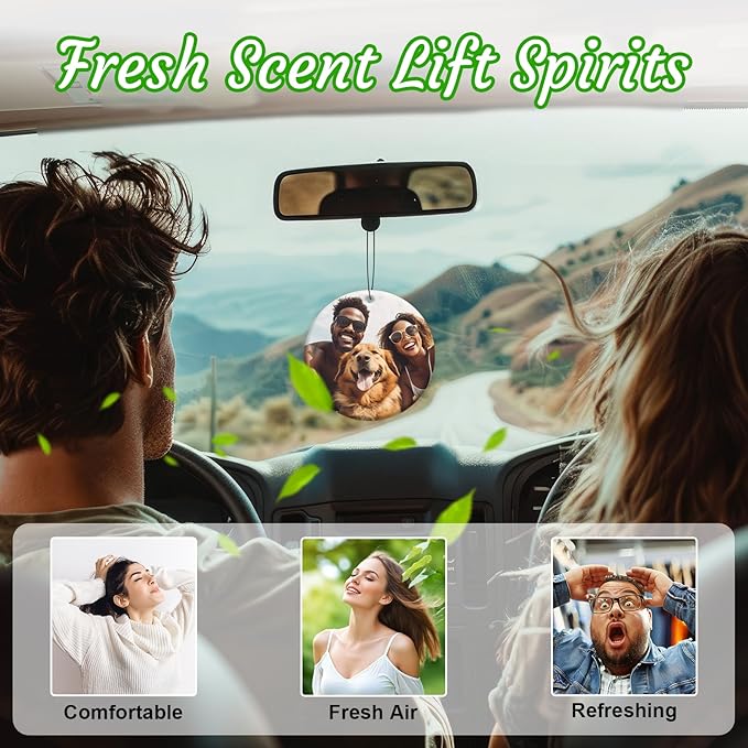 3-500Pcs Custom Air Fresheners with Picture - Personalized Double Sided Photo Text Logo Air Freshener for Car Hotel Business Event Promotion (General, Circle)
