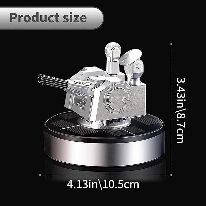 Artillery Solar Air Freshener- 360 Rotating Car Aromatherapy Diffuser Auto Dashboard Decor, 2025 New Military Model Rotating Ornament for Men Women and Military Enthusiast (Golden, Without perfume1)