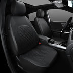Universal Pu Leather Car Seat Covers Front Seats only, Airbag Compatible, Water-Resistant Durable Premium Vinyl, Fit for 95% Vehicles,Cars,Vans,SUV,Sedans (Luxury 2 PCS All Black)