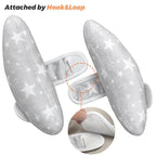 Infant Travel Pillow, Adjustable Baby Head Neck Support Cushion for Car Seat and Stroller - Comfortable and Lightweight Baby Travel Pillow, with Moon and Star Pattern