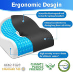 Seat Cushion Office Chair Cushion for Back & Tailbone & Sciatica Pain Relief, Grey Memory Foam Desk Chair Pressure Relief Seat Cushion for Long Sitting Car Drivers, Office Worker