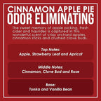 Cinnamon Apple Pie Two Pack Odor Eliminating Highly Fragranced Candle - Eliminates 95% of Pet, Smoke, Food, and Other Smells Quickly - Up to 80 Hour Burn time - 12 Ounce Premium Soy Blend