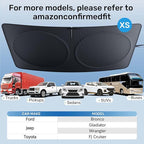 2025 Upgraded Zanch Car Front Windshield Sun Shade - Ultimate UV Protection & Heat Reduction|Innovative No Light Leakage Technology|Foldable Design for Jeep/Toyota, XSmall(60''x21'')
