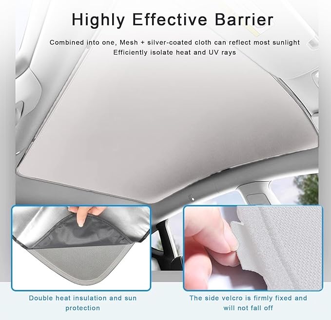 Sunshade Roof Compatible with Audi Q5 2009-2017 SUV, Foldable Glass Roof Sun Shade, UV Protection Heat Insulation Sunroof Shade with Storage Bag