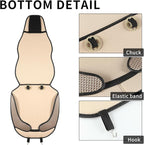 Auto Newer Bucket Car Seat Cover,Breathable Front Car Seat Cushion,Comfortable Car Seat Protector,Anti-Slip Full Wrap Driver Car Seat Protector with Storage Pocket,Universal All Seasons(Beige,2PCS)