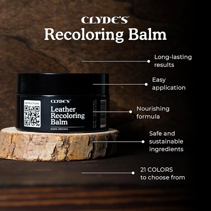 Clyde's™ Recoloring Balm | Non-Toxic Material Dye & Restorer for Furniture, Car Seats, & More | 23 Colors (Dark Mustard, 100ML)