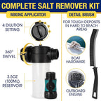 Concentrated Salt Remover Flush Kit + Corrosion Protection – Made in USA | Salt Cleaner Ideal for Boats, Cars, Marine Engine & Outboard Motor Flush, Washes Salt Away from Vehicles, & Trailers | 32 oz