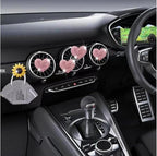 5Pcs Pink Bling Heart Air Vent Clips, Crystal Heart Car Air Fresheners Vent Clips Car Diffuser Vent Clip Rhinestone Car Decoration Car Interior Decor Cute Car Accessories,Interior Accessories