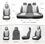 Coverado Car Seat Covers, Front Covers for Cars, Car Seat Cover Front Seats, Automotive Seat Cover, Waterproof, Leather Car Seat Cushion, Universal Interior Seat Protectors for Most Cars Light_Gray