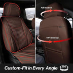 Coverland Custom Fit Car Seat Covers for Car Compatible with [1990-2006 Lexus LS, 1993-1998 Volkswagen Jetta] Premium Waterproof Non-Slip Interior Seat Protector [Full set Dark Brown - Size Chart X66]
