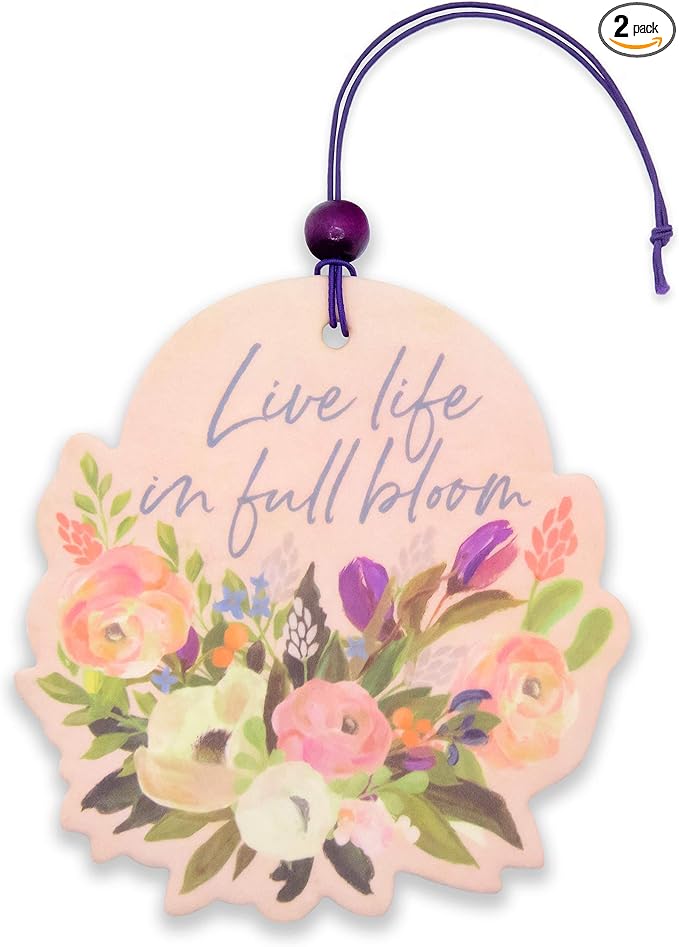 Studio Oh! Mothers Day Gifts Scented Hanging Car Air Fresheners - Pack of 2 - Natural & Exclusive Fragrance with DeoBoost Technology - Unique Design with Decorative Bead - Live Life In Full Bloom