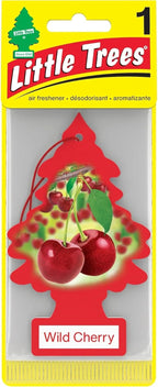 LITTLE TREES Car Air Freshener | Hanging Paper Tree for Home or Car | Wild Cherry | 12 Pack
