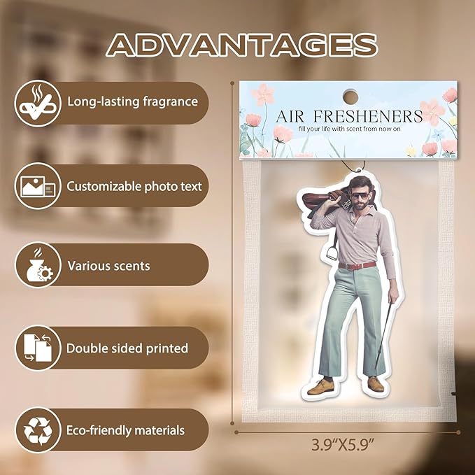Custom Air Fresheners with Picture, Personalized Air Freshener for Cars, Customized Photo Gift with Scents for Family and Lovers