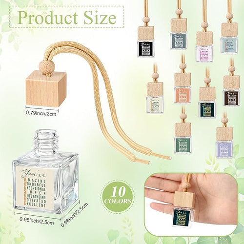 20 Pcs Employee Appreciation Gift Bulk 8ml Car Air Freshener Diffuser No Liquid Hanging Car Empty Glass Oil Diffuser Thank You Gifts for Coworker Social Worker