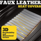 LINGVIDO Front Car Seat Covers, Faux Nappa Leather, Airbag Compatible and Waterproof Protectors for Sedans SUVs, Breathable Anti-Slip Interior for Commuters and Rideshare, Black/Gray
