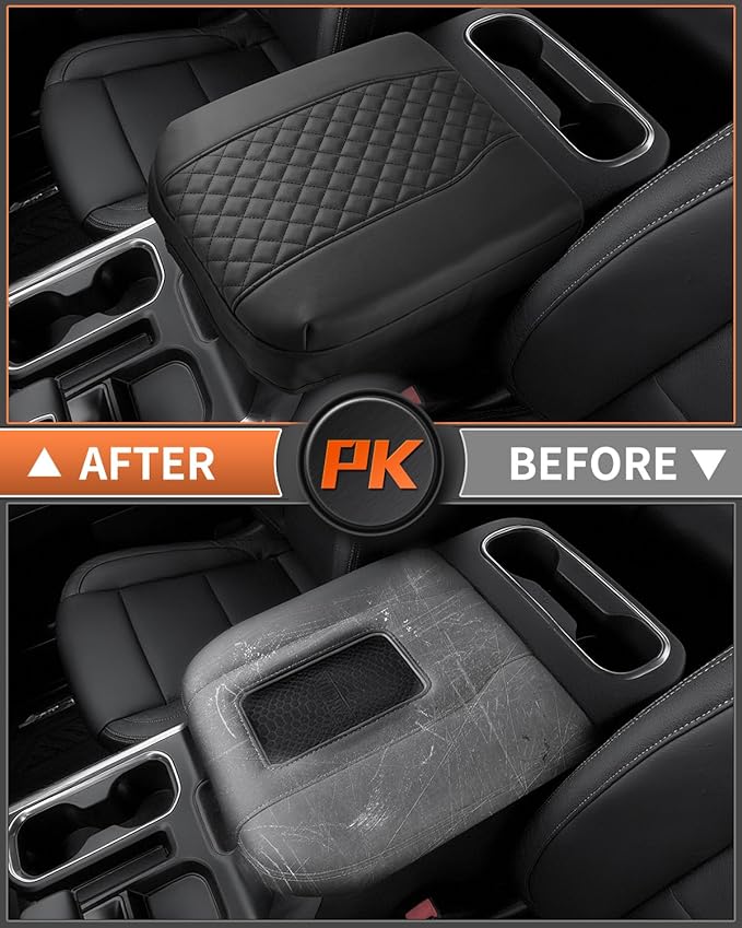 Shademax Center Console Cover for Chevy Silverado/GMC Sierra 1500 2019-2025 2026,Tahoe & Suburban & Yukon 2021-2025 Bucket Seat, Armrest Cover for Silverado Accessories Leather Cushion Pad Protector