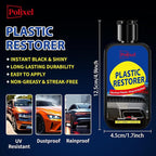 Plastic Restorer for Cars, Restores Faded Plastic, Vinyl, Rubber, Trim, Bumpers & Interior Surfaces to Like-New Finish - Brings Back Deep Black & Color, UV Resistant - 3.4OZ