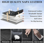 Coverado Car Seat Covers Full Set, Car Seat Protector Waterproof, Nappa Leather Car Seat Cushion, Seat Covers for Cars, Front Seats and Back Universal Fit for Most Cars