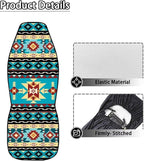 ELEQIN Car Seat Covers, Seat Cover Front Car Seat Cushion, Blue Aztec Geometric Front Auto Protector Universal Fit Most Cars, Automotive Interior Accessory