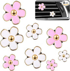 8PCS Daisy Flower Air Freshener Vent Clips - Cute Car Accessories for Women & Girls - Pink & White