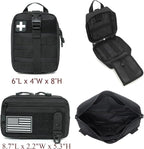 6 Pack Tactical Molle Car Seat Back Organizer - Tactical Vehicle Panel Organizer with 5 Detachable Molle Pouch,US Flag Patch and Keychain,Great Trunk Accessories for Man