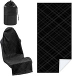 1 Pack Car Seat Towel Covers with Storage Bag 63 x 32 Inch Athletic Running Towel Seat Sweat Washable Non Slip Cover Gift for Car Outdoor Sport Activities (Black Plaid)