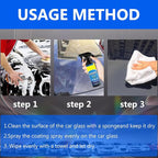 Car Coating Spray,Quick Effect Coating Agent,Quickly Coat Car Wax,Car Scratch Wax Polish Spray Waterless Wash, Oil Film Emulsion Glass Cleaner (1PC+Sponge+Cloth)