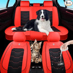 Red Car Seat Covers for Ford Bronco Sport 2021-2025 Car Seat Cover, Waterproof Faux Leather, Full Set of 5 Seats, Wear Resistance, Easy to Clean and Install, Protect and Upgrade Seats