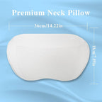 Car Headrest Pillow 100% Memory Foam, Breathable Removable Leather Cover, Premium Seat Support Head Neck Cushion for Driving Travel Home Office, White, 1 Pack