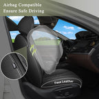 Car Seat Covers Front Pair for Honda Civic 2003-2015 & 2020-2025 2026: Breathable Perforated Leather Seat Cover (Black)