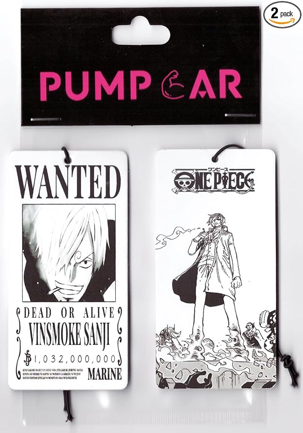 PumpCar 2 pieces Sanji double-sided hanging Japanese anime vanilla-scented One Piece car air freshener Cool anime hanging air fresheners for rearview mirror Car Interior Accessories Household Gifts