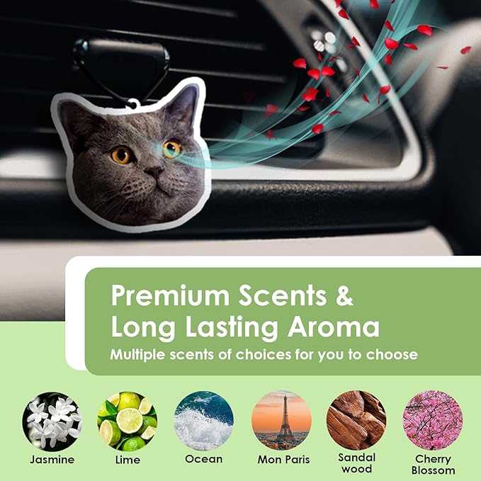 Custom air fresheners with picture- Double Sided Photo Personalized Car Scents Air Freshener, Smell Air Fresheners With Picture for Wardrobe, Bathroom,Hanging Ornaments (Crop)
