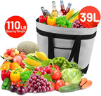 mosago Commercial Insulated Food Delivery Bag 39L, Heavy Duty Thermal Catering Tote with Zipper, Leakproof Hot & Cold Transport Bag for Restaurant & Professional Drivers, Grey
