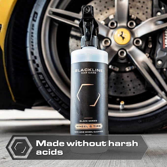 Blackline Wheel & Tire Cleaner Spray - Non-Acidic Brake Dust Remover Bug Remover & Wheel Cleaner for Cars, Trucks and More — Versatile, Fast Acting, and Safe for Most Finishes