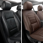 Car Seat Covers Front Seats, 2Pcs Universal Faux Leather Front Seat Covers for Cars, Waterproof Automotive Seat Covers Breathable Seat Cover for Most Sedans, Trucks, SUV (Brown)