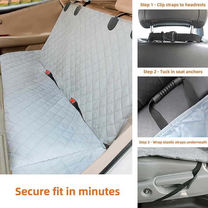 Dog Back Seat Cover Protector, Waterproof Dog Car Seat Covers, Nonslip Backseat Protection for Dogs and Kids, Compatible Pet Car Seat Cover for Cars & Midsize SUVs