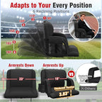 Suteck Extra Wide Heated Stadium Seats with Back Support, Portable Sofa Style Bleacher Chair with Back and Cushion, Armrest, Ideal for Outdoor Stadiums and Events -23" Wide 1 Pcs