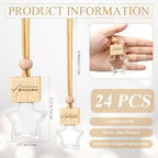 24 Pcs Star Shaped Car Fragrance Diffuser Bottle Bulk - Appreciation Gifts Set Hanging Glass Diffusers with Inspirational Message for Coworker Teacher Staff Thank You Gift (Awesome)