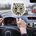 4Pcs Golden Bling Leopard Air Vent Clips, Crystal Car Air Fresheners Vent Clips Diffuser Vent Clip Rhinestone Leopard Decoration Interior Decor Bling Accessories for Women