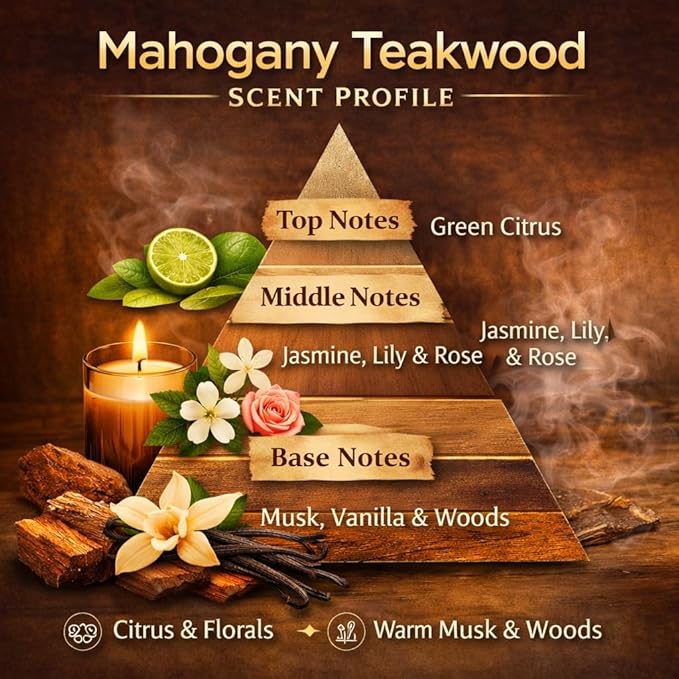 Car Air Freshener with 30ml Refill – Hanging Car Diffuser Oil, Long-Lasting Phthalate-Free Scent – Hanging Car Air Freshener + Refill. (Mahogany Teakwood, 8 ml)