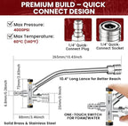 ProDetail Dual Kit – Foam Cannon & Spray Nozzle Quick Switch Adapter, Stainless Steel Brass Pressure Washer Accessory for Car Wash, Auto Detailing, Patio, Driveway, RV, Boat Cleaning 4000PSI