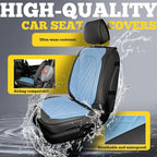 LINGVIDO Car Seat Covers for Front Seats (2 Seats) - Premium Perforated Nappa Leather,Waterproof Shield, Omni-Adapt Fit for SUVs Sedans, Ideal for Rideshare & Pets