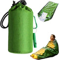 2026 New Blanket, Emergency Sleeping Bag for Survival, Blanket with Emergency Whistle Waterproof, Compact Lightweight, Emergency Mat for Survival Kit Car Camping Gear Hiking Go (Green)