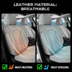 Coverado Front Seat Covers, Waterproof Nappa Leather Dust-Proof Protectors, Universal Fit for Most Vehicles, Anti-Scratch Seat Covers for Sedans, SUVs, Pickup Trucks – Gray