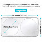 FORTEM Car Sun Shade for Windshield, Reflective Windshield Sunshade, 240T Polyester, Automotive Interior Sun Protection, Ultimate Heat and UV Shield, Foldable, Storage Bag