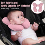 KAKIBLIN Baby Travel Pillow, Upgraded Baby Neck Pillows for Car Seat, Infant Neck Support Pillow for Head and Neck,Newborn Head Support for Car Seat, Stroller, Pushchair (Pink)