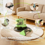 AAOBOSI Portable Carpet Cleaner Machine, 17Kpa Upholstery Steam Cleaner with Smart Voice Prompting, Self-cleaning, 4 Tools for Pets, Car, Couch and Stairs- C688, Green