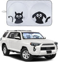 IC ICLOVER Car Windshield Sunshade with Pet Design, Cute Cartoon Design Front Auto Car Windshield Sun Shade Folding Silvering Sun Visor - UV Coating for UV Ray Deflector (Dog & Cat) - Small