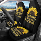BIGCARJOB Sunshine Sunflower Car Seat Cover Full Set Universal Car Interior Accessories Set Sunflower Print Auto Interior Seat Protector Saddle Blanket for Women Gifts