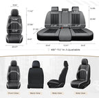 Coverado Car Seat Cover, Cover for Cars Front Seat, Premium Leather, Universal Fit Waterproof Seat Protectors, Car Seat Cushion Non-Slip for Most Cars-BlackGray